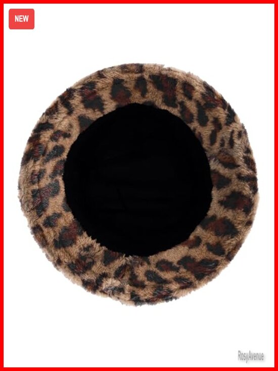 Women Plush Fluffy Bucket Hat Warm Lining Winter Faux Fur Cozy Wide Brim